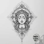 Tattoo sketch holy compassion – tattoo sketch (№1756040511_0, 24.08.2025 13:01) — tattoovalue.net