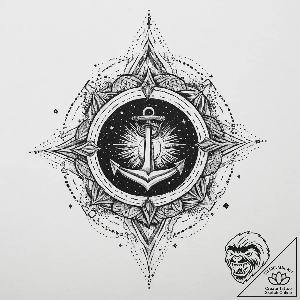 Tattoo sketch узор с туманностью, concept art... - tattoo sketch (№1756041302_0, 24.08.2025 13:15) — tattoovalue.net