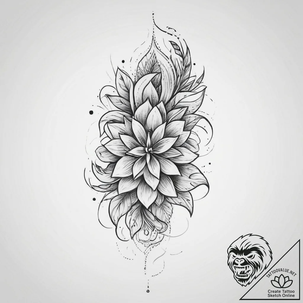 Tattoo sketch fine line tattoo, artistic tatt... - tattoo sketch (№1756041897_0, 24.08.2025 13:24) — tattoovalue.net