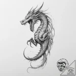 Tattoo sketch wyvern tail – tattoo sketch (№1756043080_0, 24.08.2025 13:44) — tattoovalue.net