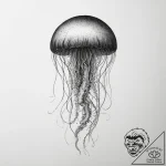 Tattoo sketch graceful jellyfish floating, ta… – tattoo sketch (№1756043277_0, 24.08.2025 13:47) — tattoovalue.net