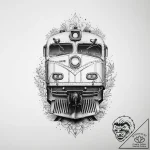 Tattoo sketch узор в виде поезда – tattoo sketch (№1756044069_0, 24.08.2025 14:01) — tattoovalue.net