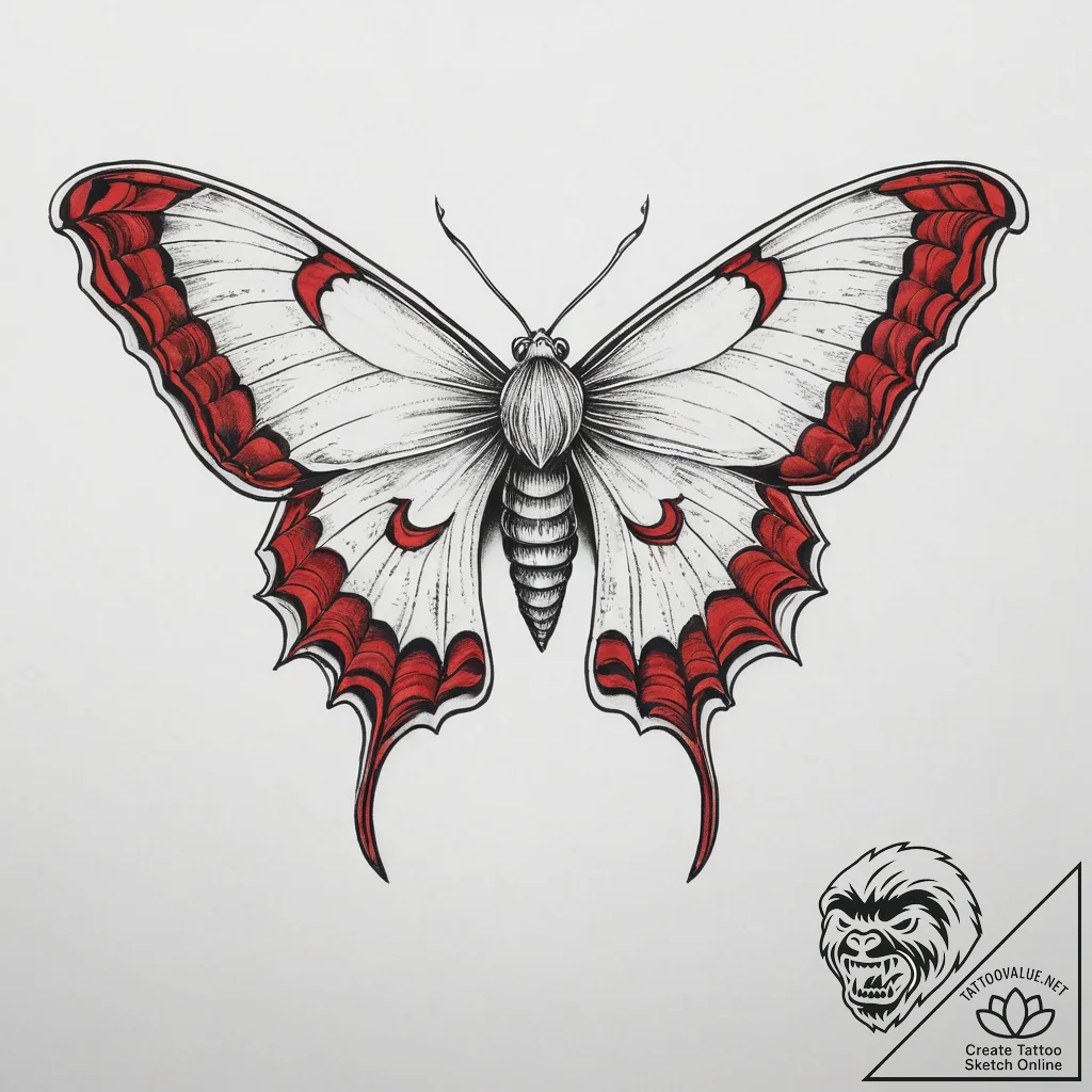 Tattoo sketch ghost moth, tattoo sketch desig... - tattoo sketch (№1756044866_0, 24.08.2025 14:14) — tattoovalue.net