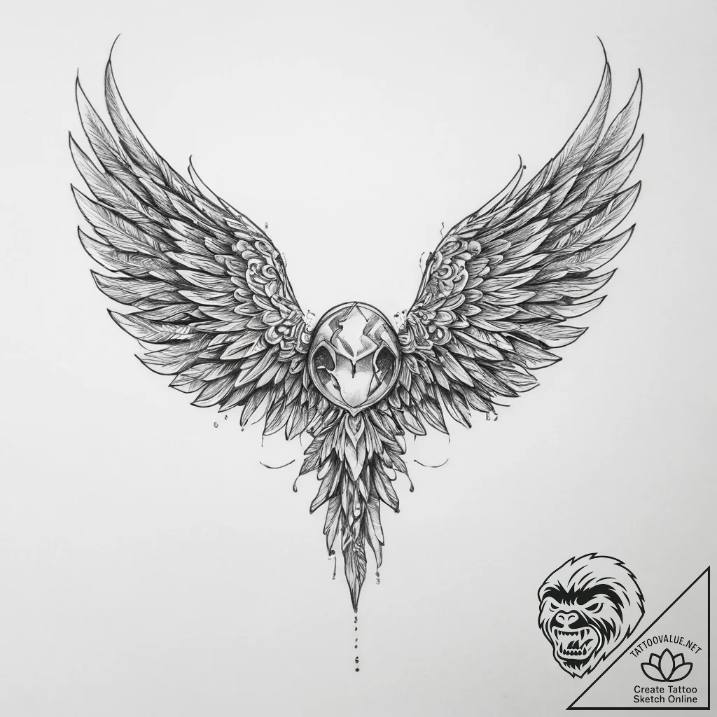 Tattoo sketch trainers with a wing - tattoo sketch (№1756045659_0, 24.08.2025 14:27) — tattoovalue.net