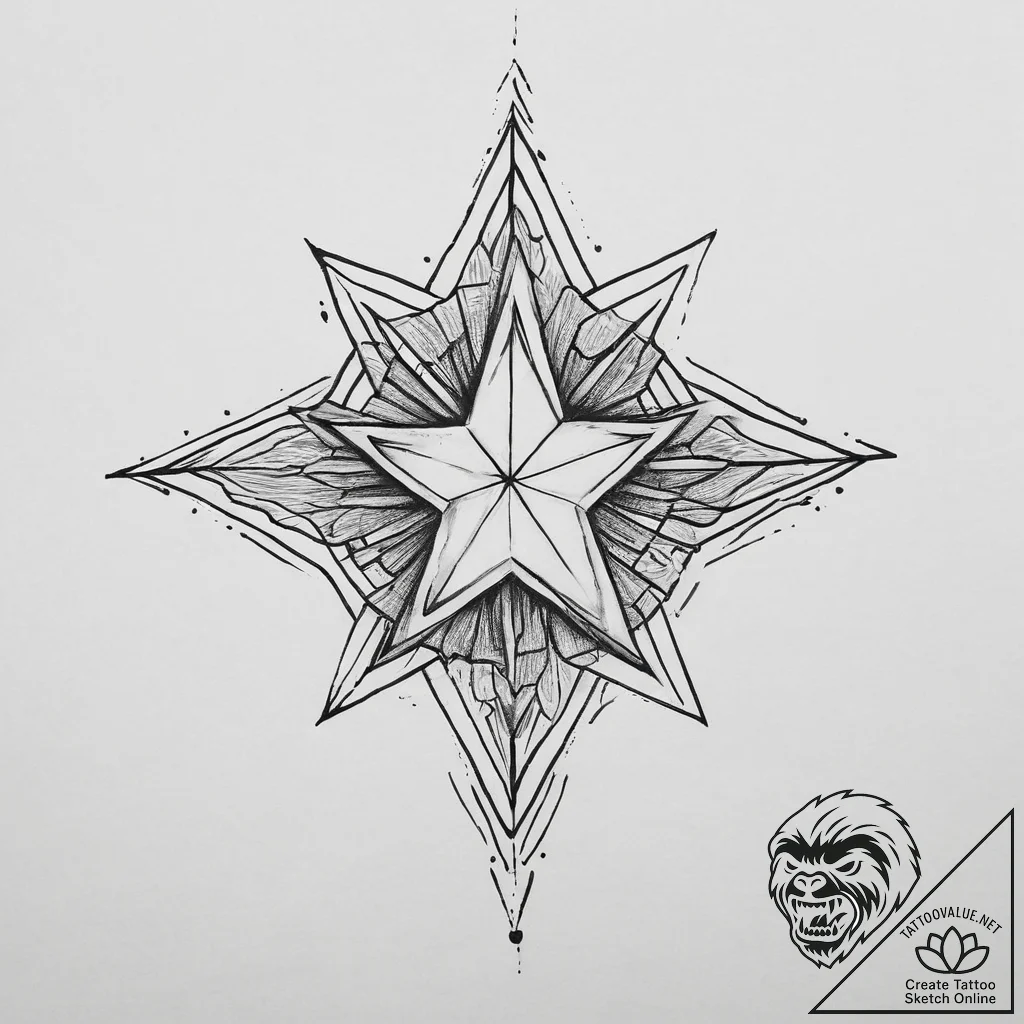 Tattoo sketch hands with a star, tattoo drawi... - tattoo sketch (№1756047044_0, 24.08.2025 14:50) — tattoovalue.net