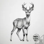 Tattoo sketch graceful fawn tattoo – tattoo sketch (№1756047436_0, 24.08.2025 14:57) — tattoovalue.net