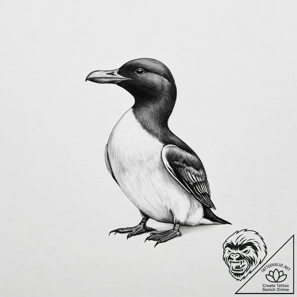 Tattoo sketch guillemot - tattoo sketch (№1756047632_0, 24.08.2025 15:00) — tattoovalue.net