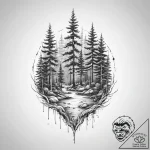 Tattoo sketch forest – tattoo sketch (№1756048222_0, 24.08.2025 15:10) — tattoovalue.net
