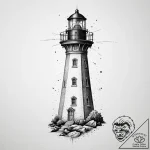 Tattoo sketch lighthouse, ink illustration fo… – tattoo sketch (№1756048614_0, 24.08.2025 15:16) — tattoovalue.net