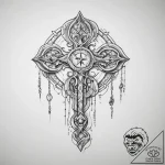 Tattoo sketch othala rune with a key, ink ill… – tattoo sketch (№1756049208_0, 24.08.2025 15:26) — tattoovalue.net