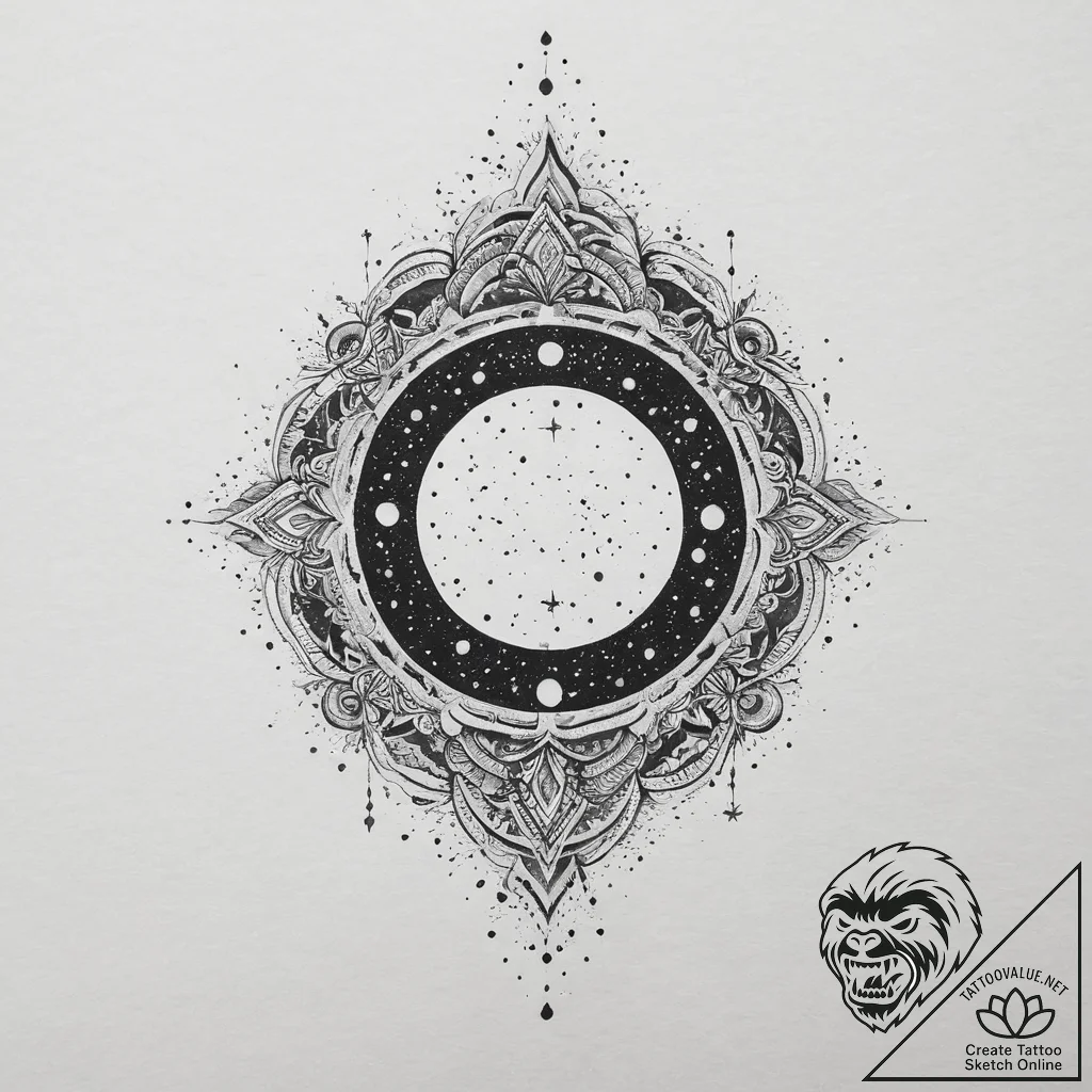 Tattoo sketch cosmic self, tattoo sketch desi... - tattoo sketch (№1756050205_0, 24.08.2025 15:43) — tattoovalue.net