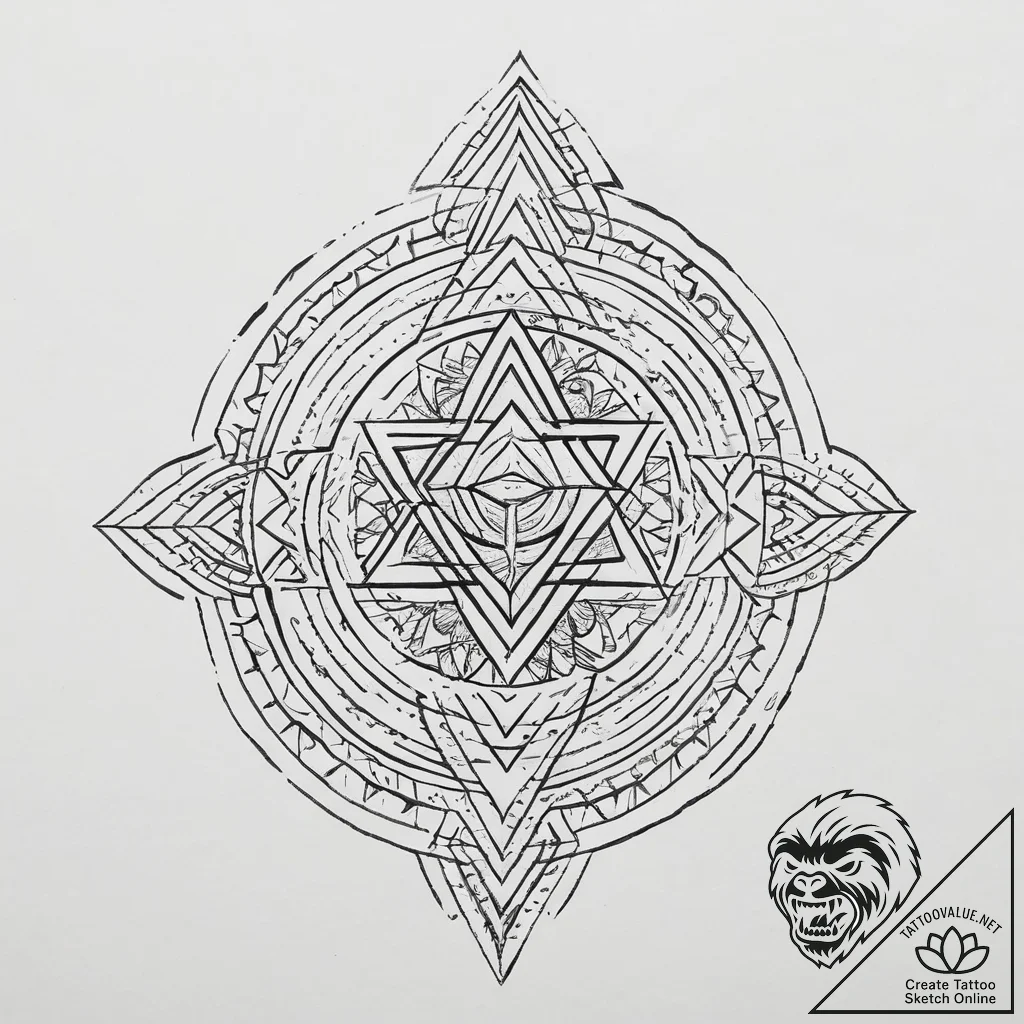 Tattoo sketch sri yantra, tattoo sketch desig... - tattoo sketch (№1756050412_0, 24.08.2025 15:46) — tattoovalue.net