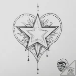 Tattoo sketch emo star and heart, tattoo draw… – tattoo sketch (№1756050809_0, 24.08.2025 15:53) — tattoovalue.net