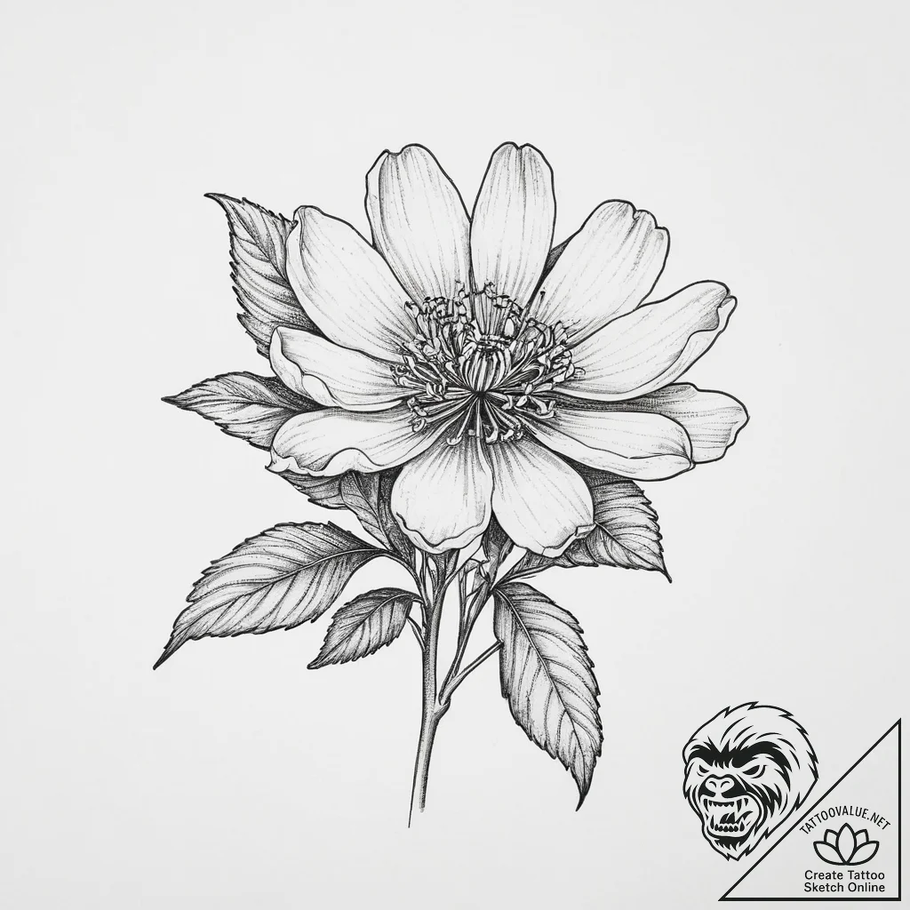 Tattoo sketch valerian flower, artistic tatto... - tattoo sketch (№1756052012_0, 24.08.2025 16:13) — tattoovalue.net