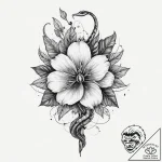 Tattoo sketch magical flower with a snake, co… – tattoo sketch (№1756052210_0, 24.08.2025 16:16) — tattoovalue.net