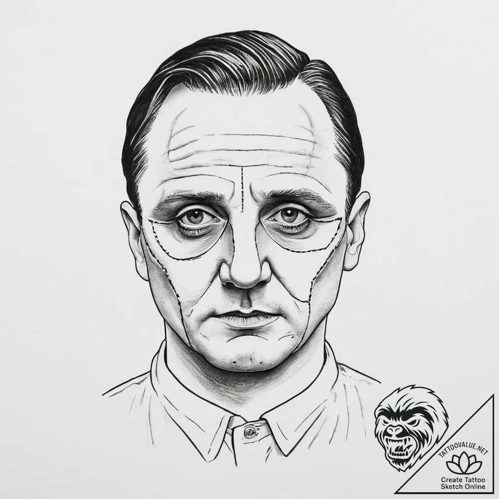 Tattoo sketch hannibal lecter face, tattoo sk... - tattoo sketch (№1756053003_0, 24.08.2025 16:30) — tattoovalue.net