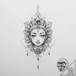 Tattoo sketch cosmic character, ink illustrat… – tattoo sketch (№1756053801_0, 24.08.2025 16:43) — tattoovalue.net