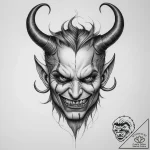Tattoo sketch devil with horns, tattoo sketch… – tattoo sketch (№1756055576_0, 24.08.2025 17:12) — tattoovalue.net