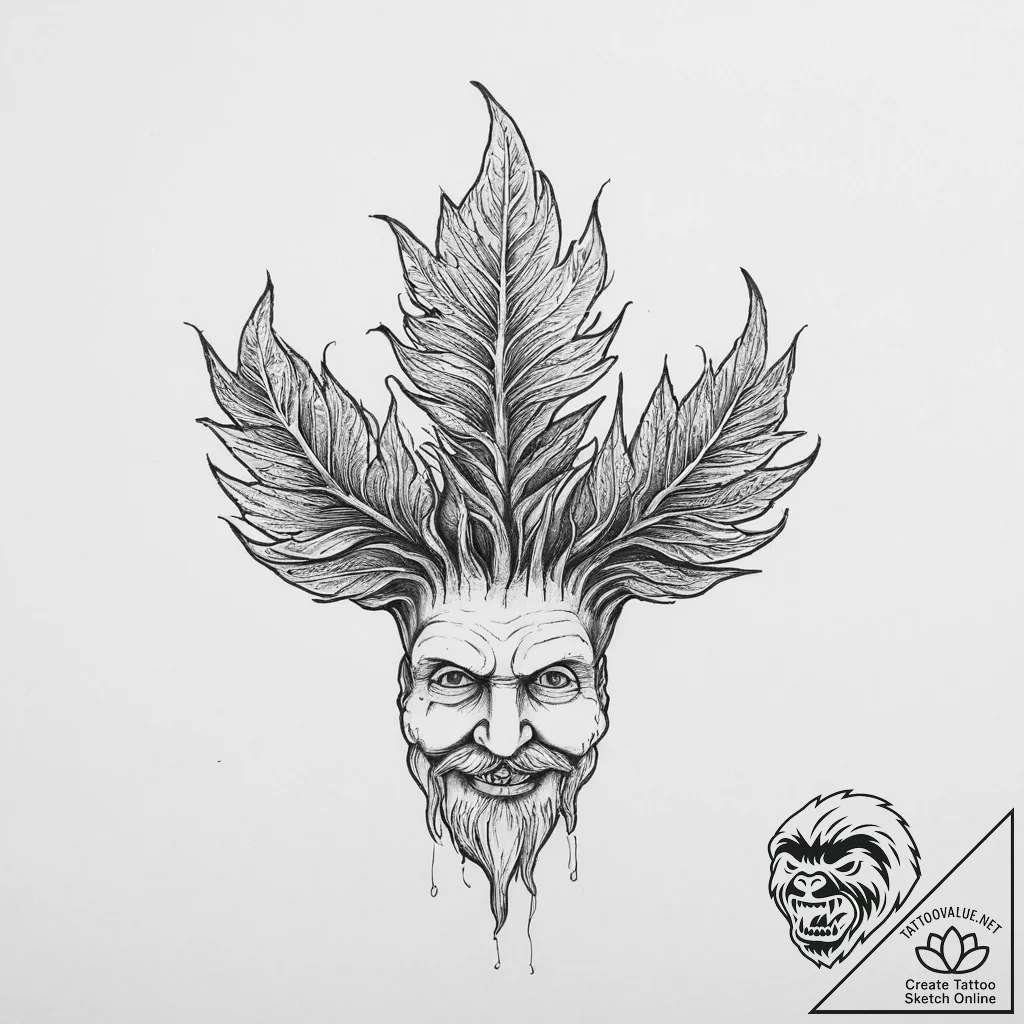Tattoo sketch mandrake root screaming, tattoo... - tattoo sketch (№1756057349_0, 24.08.2025 17:42) — tattoovalue.net