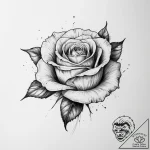 Tattoo sketch sensual lips with a rose – tattoo sketch (№1756057741_0, 24.08.2025 17:49) — tattoovalue.net