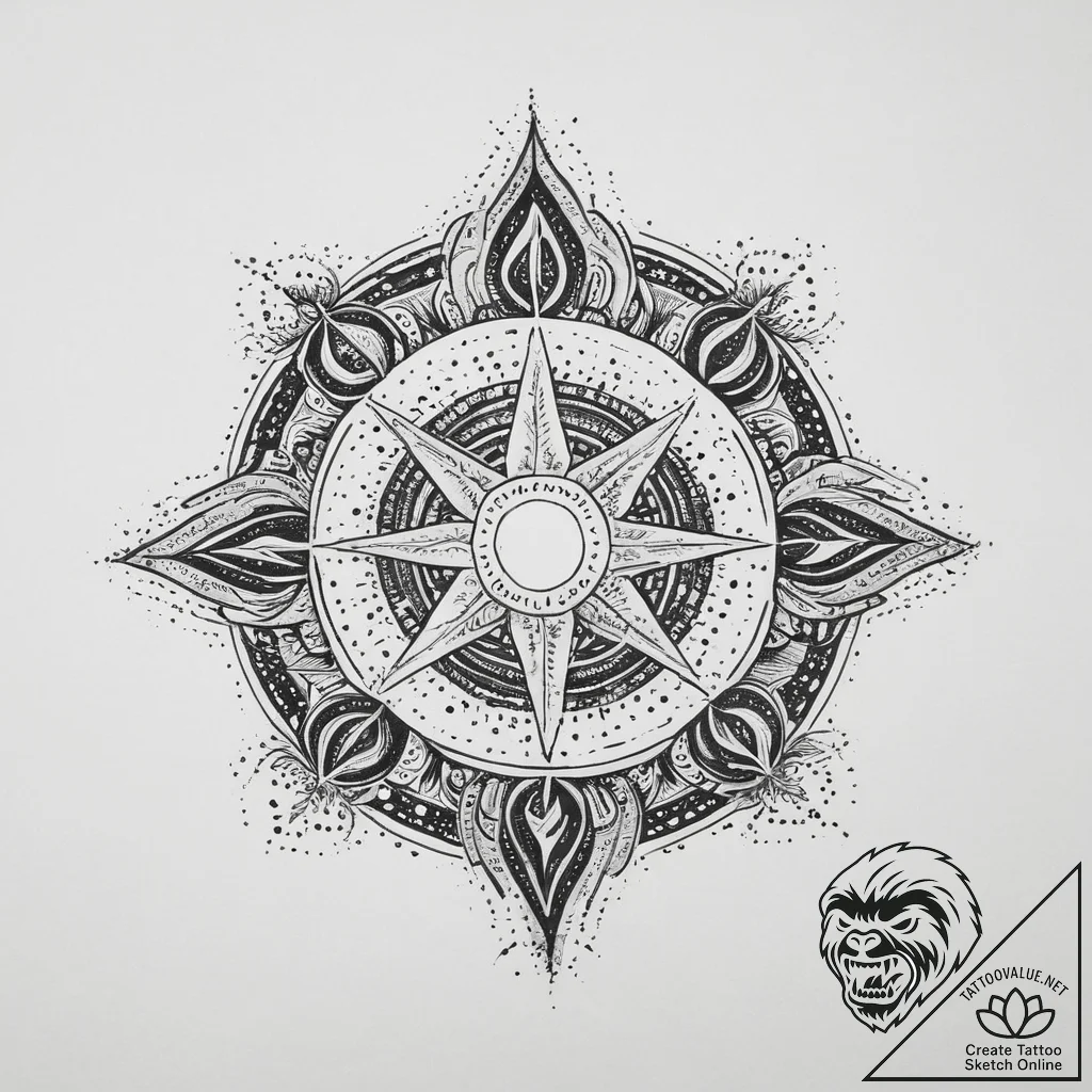 Tattoo sketch cosmic existence, tattoo flash... - tattoo sketch (№1756058732_0, 24.08.2025 18:05) — tattoovalue.net