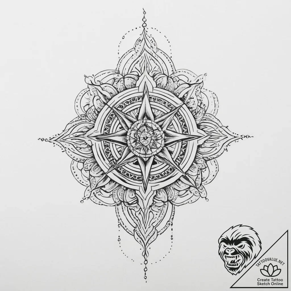 Tattoo sketch divine existence - tattoo sketch (№1756060111_0, 24.08.2025 18:28) — tattoovalue.net