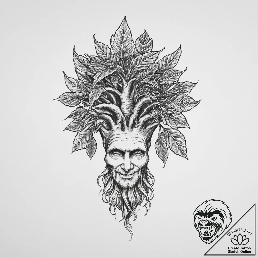 Tattoo sketch mandrake root - tattoo sketch (№1756062323_0, 24.08.2025 19:05) — tattoovalue.net