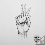 Tattoo sketch hands with a pencil, tattoo lin… – tattoo sketch (№1756063729_0, 24.08.2025 19:28) — tattoovalue.net