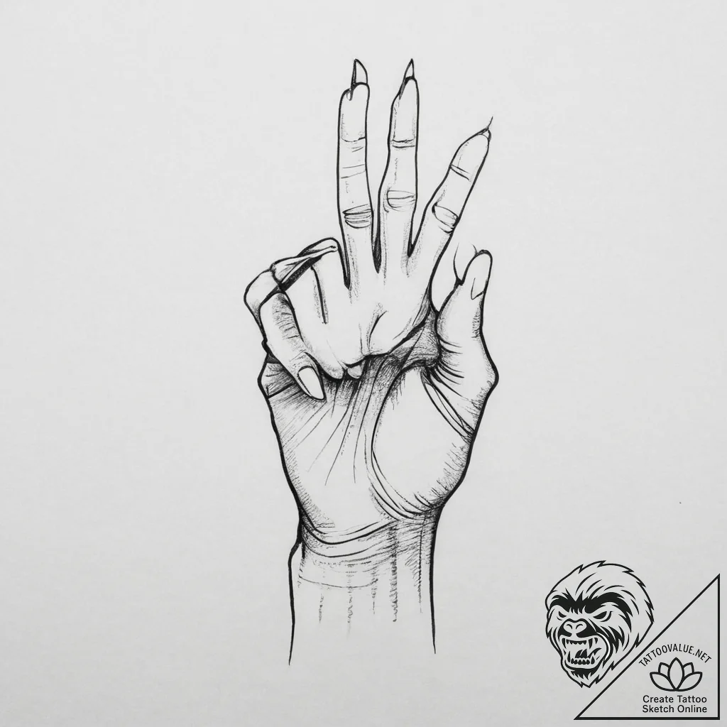 Tattoo sketch hands with a pencil, tattoo lin... - tattoo sketch (№1756063729_0, 24.08.2025 19:28) — tattoovalue.net