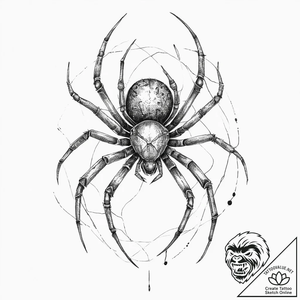 Tattoo sketch brown recluse spider, tattoo li... - tattoo sketch (№1756064937_0, 24.08.2025 19:48) — tattoovalue.net