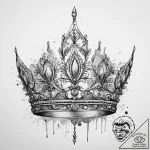Tattoo sketch tiara, tattoo line art, black a… – tattoo sketch (№1756065139_0, 24.08.2025 19:52) — tattoovalue.net