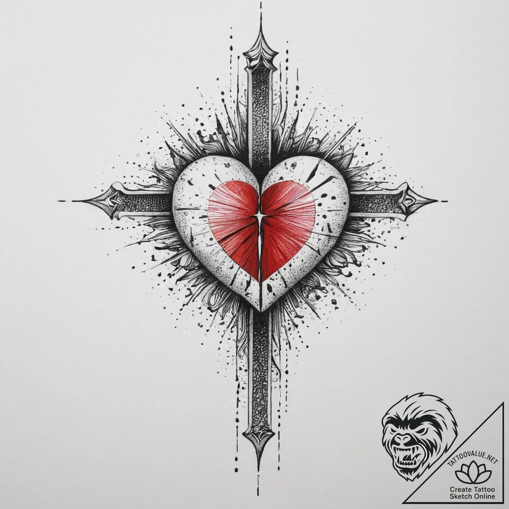 Tattoo sketch heart tattoo, ink illustration... - tattoo sketch (№1756066757_0, 24.08.2025 20:19) — tattoovalue.net