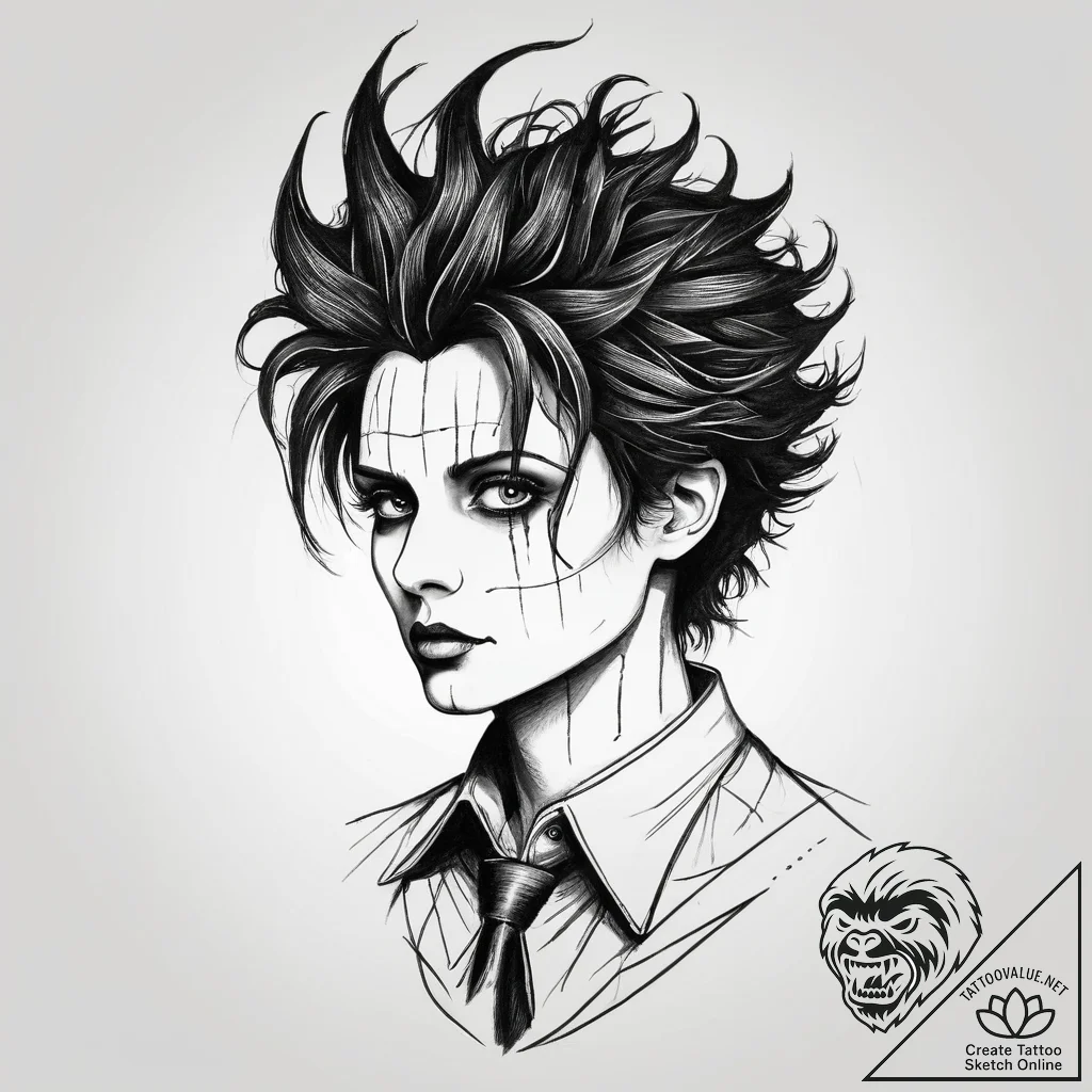Tattoo sketch edward scissorhands silhouette,... - tattoo sketch (№1756066957_0, 24.08.2025 20:22) — tattoovalue.net