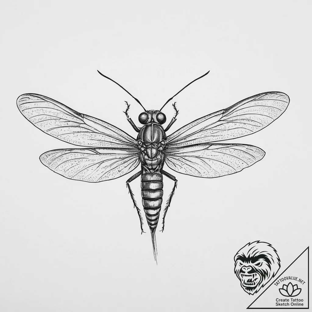 Tattoo sketch tree cricket, ink illustration... - tattoo sketch (№1756067155_0, 24.08.2025 20:25) — tattoovalue.net