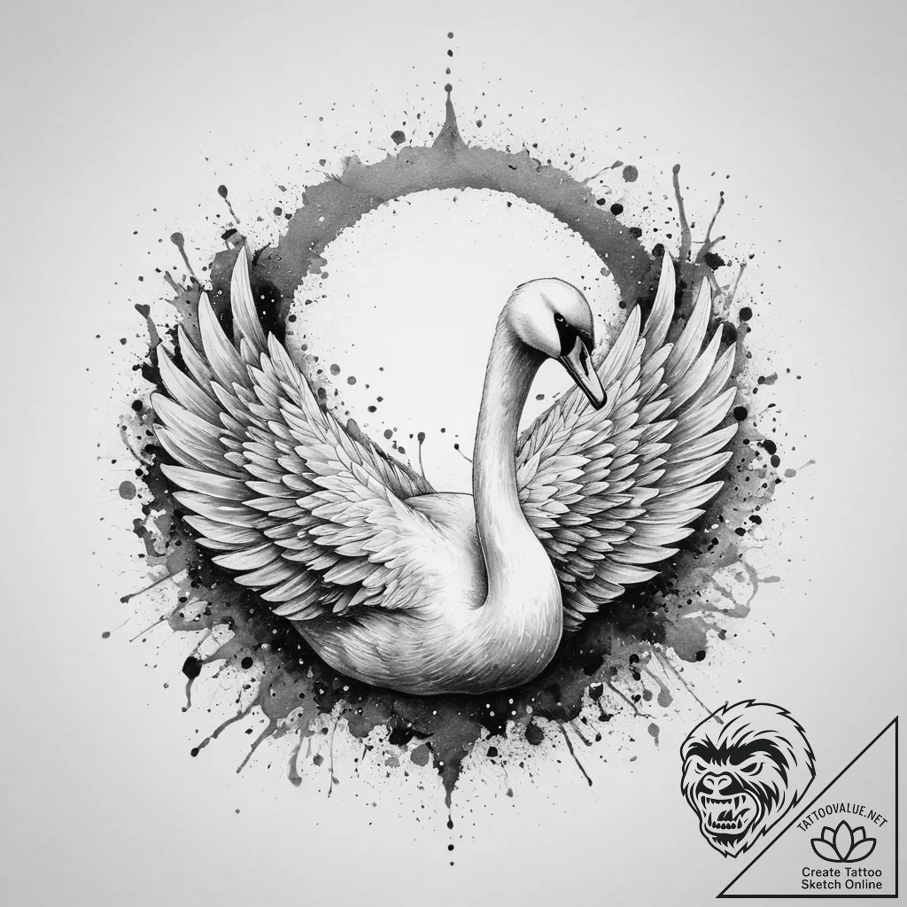 Tattoo sketch swan tattoo, ink illustration f... - tattoo sketch (№1756067560_0, 24.08.2025 20:32) — tattoovalue.net