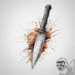 Tattoo sketch knife, ink illustration for tat… – tattoo sketch (№1756076915_0, 24.08.2025 23:08) — tattoovalue.net
