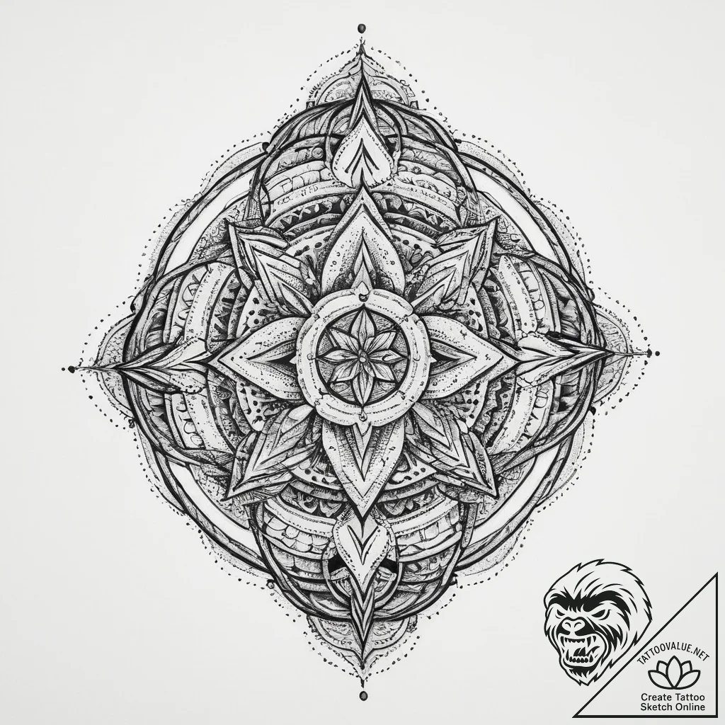 Tattoo sketch sacred geometry, ink illustrati... - tattoo sketch (№1756077318_0, 24.08.2025 23:15) — tattoovalue.net