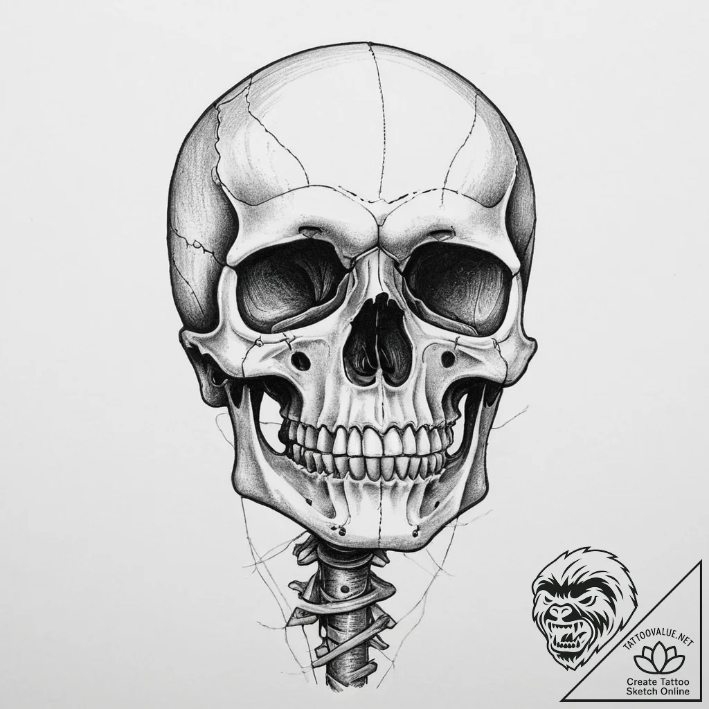 Tattoo sketch узор в виде скелета, concept ar... - tattoo sketch (№1756079525_0, 24.08.2025 23:52) — tattoovalue.net
