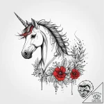 Tattoo sketch unicorn with rainbow, tattoo fl… – tattoo sketch (№1756079934_0, 24.08.2025 23:58) — tattoovalue.net