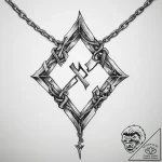 Tattoo sketch nauthiz rune with a chain – tattoo sketch (№1756080940_0, 25.08.2025 00:15) — tattoovalue.net