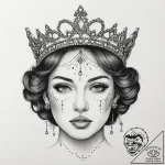 Tattoo sketch tiara, concept art for tattoo,… – tattoo sketch (№1756082946_0, 25.08.2025 00:49) — tattoovalue.net