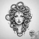 Tattoo sketch gorgon with snakes for hair, ta… – tattoo sketch (№1756083144_0, 25.08.2025 00:52) — tattoovalue.net