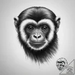 Tattoo sketch gibbon, ink illustration for ta… – tattoo sketch (№1756084541_0, 25.08.2025 01:15) — tattoovalue.net