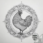 Tattoo sketch puns a hen that says “i’m a hen… – tattoo sketch (№1756085341_0, 25.08.2025 01:29) — tattoovalue.net