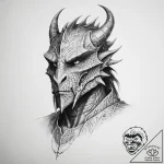 Tattoo sketch dragonborn – tattoo sketch (№1756085544_0, 25.08.2025 01:32) — tattoovalue.net