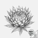 Tattoo sketch protea – tattoo sketch (№1756087340_0, 25.08.2025 02:02) — tattoovalue.net