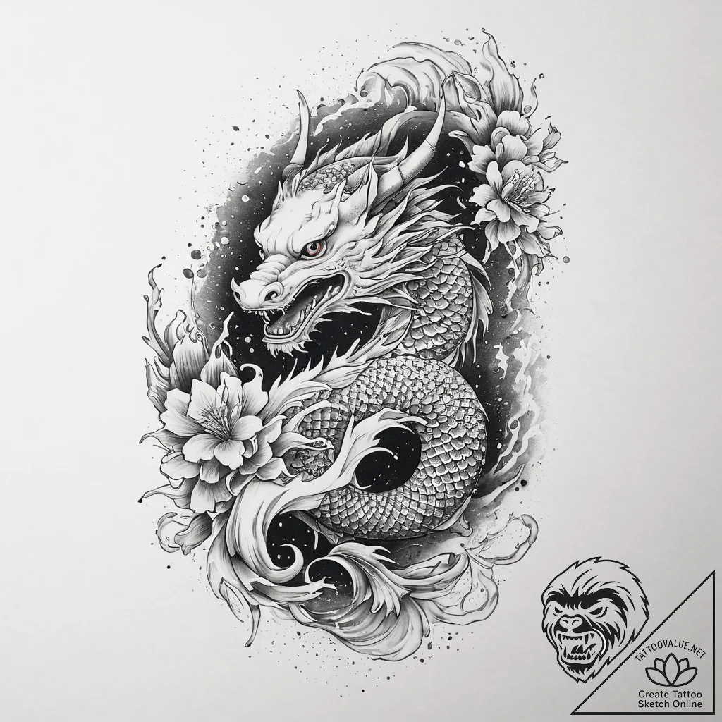 Tattoo sketch spirit, artistic tattoo sketch,... - tattoo sketch (№1756088940_0, 25.08.2025 02:29) — tattoovalue.net