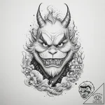 Tattoo sketch the grinch with a fur, ink illu… – tattoo sketch (№1756090935_0, 25.08.2025 03:02) — tattoovalue.net
