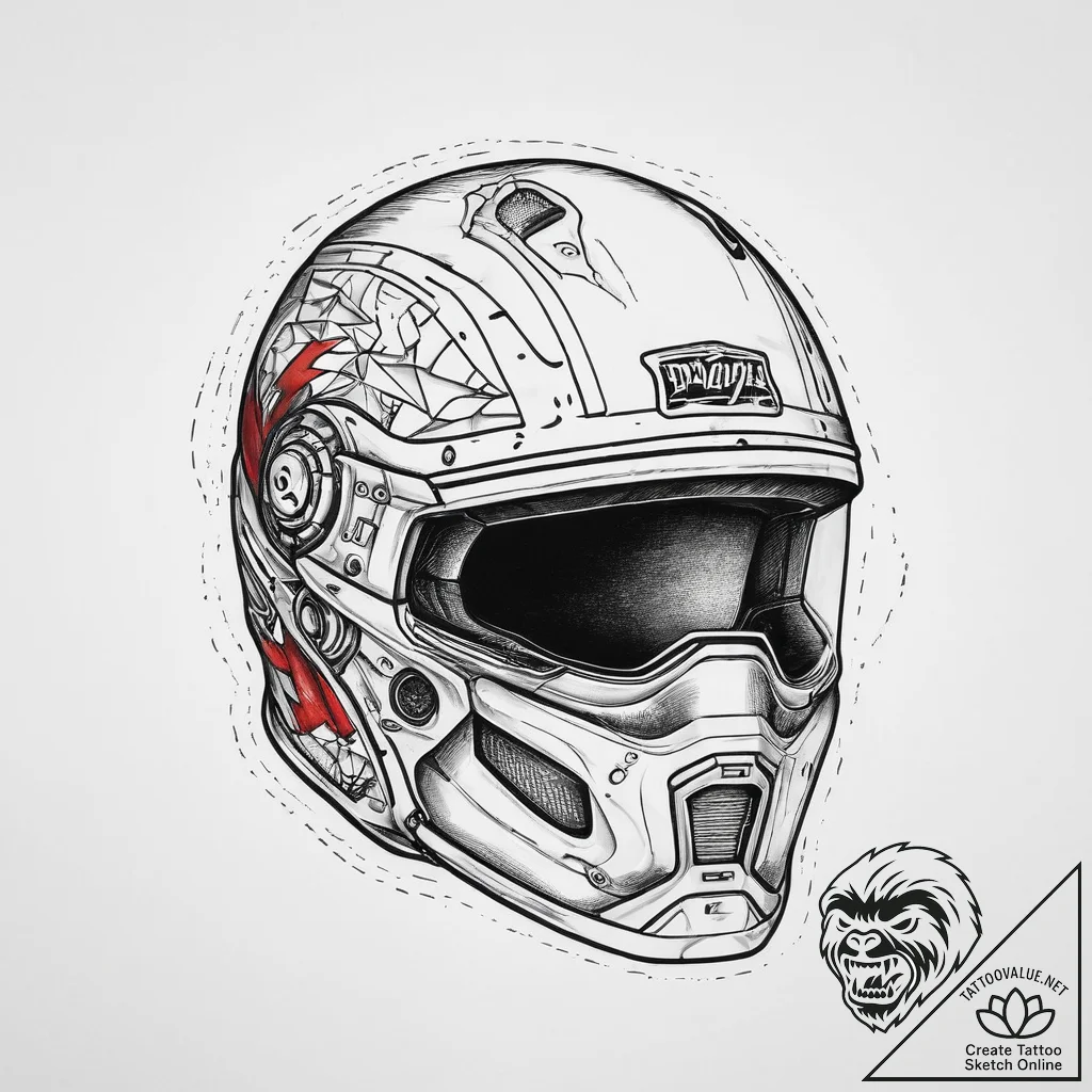 Tattoo sketch helmet, tattoo drawing outline,... - tattoo sketch (№1756091133_0, 25.08.2025 03:05) — tattoovalue.net