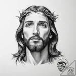 Tattoo sketch jesus christ portrait – tattoo sketch (№1756091330_0, 25.08.2025 03:08) — tattoovalue.net